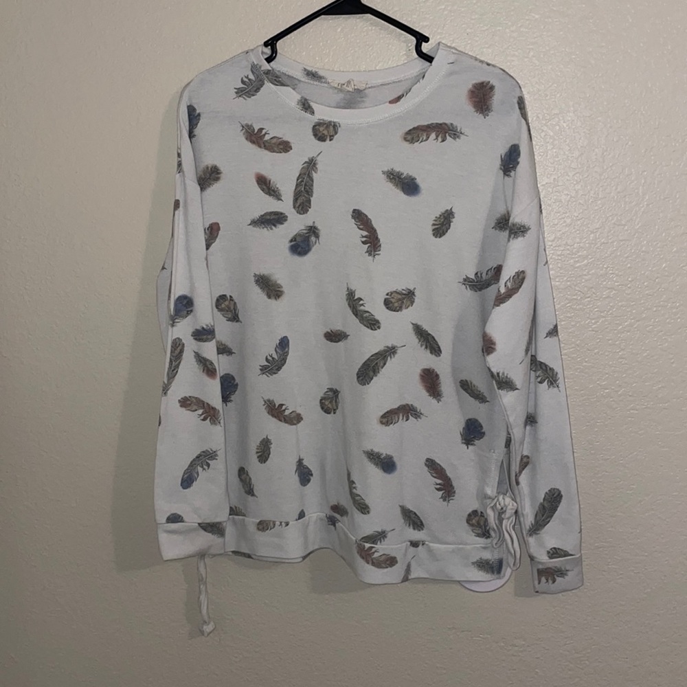 White Loose Feather Top